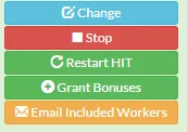 Screenshot of TurkPrime's dashboard showing the 'Email Included Workers' button that allows researchers to notify qualified workers about follow-up studies