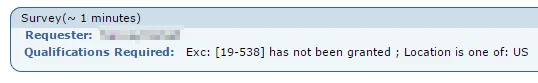 Screenshot of TurkPrime's requirements interface showing the Exclude Workers qualification requirement option