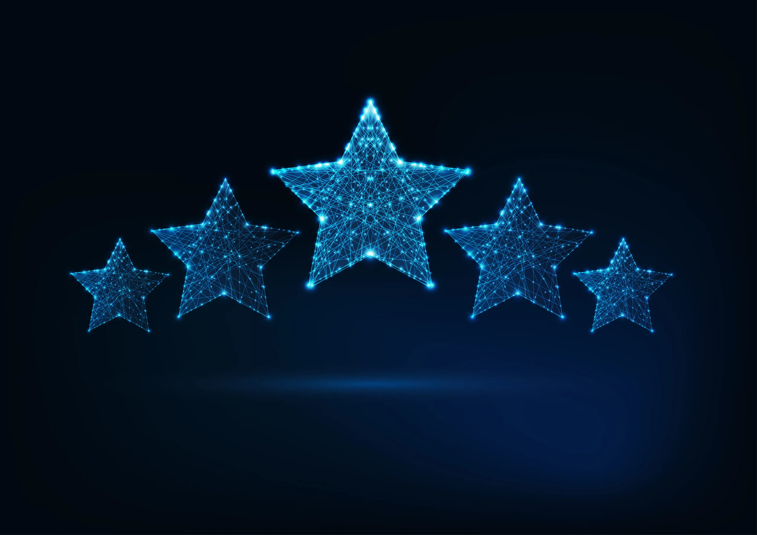 Five stars rating, luxury service, client satisfaction concept.