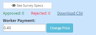 Screenshot showing how to download a CSV file containing MTurk Worker IDs from the study dashboard