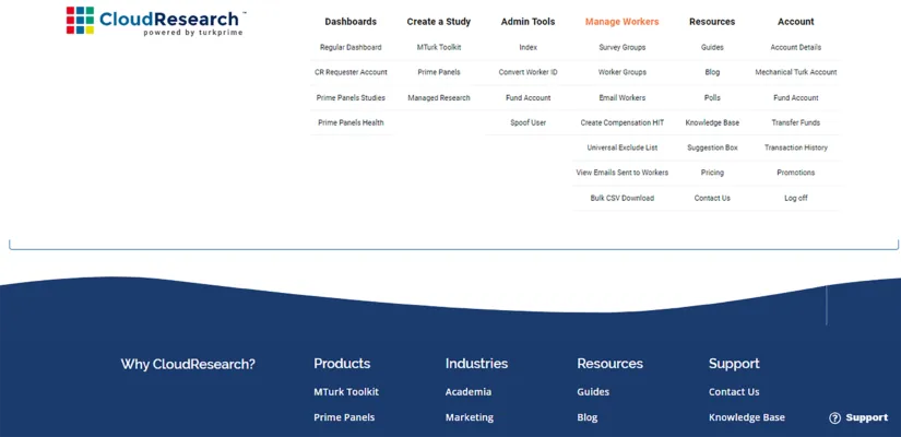 Surevy Groups option in TurkPrime navigation