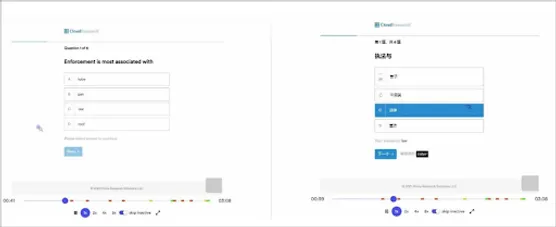 Screenshot of SENTRY event streamer catching a participant translating survey questions from English to Chinese